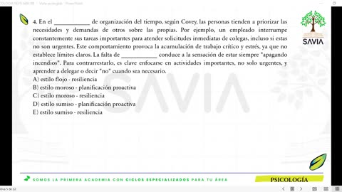 SAVIA REPASO 2025 - 2 | Semana 08 | Psicología