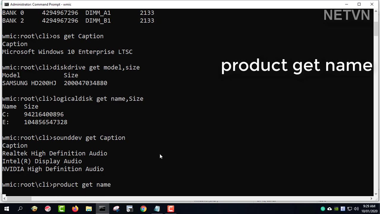 CMD Get All Information About Your PC NETVN