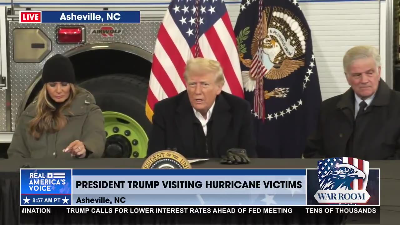 President Trump takes questions then heads to the hurricane disaster site.