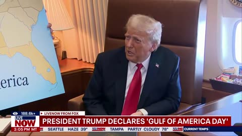 President Donald Trump on Gulf of America, Putin & tariffs