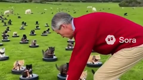 Mr Rogers tries to stop kittens from going to war