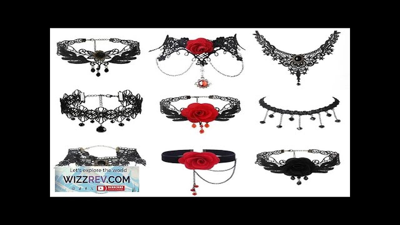 Gothic Chokers Black Beaded Flowers Sexy Lace Neck Choker Necklace Vintage Tassel Review