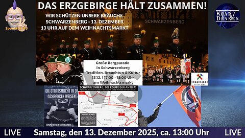 💥📢Live aus Schwarzenberg | Weihnachtsmarkt und "Bergparade" vs. Asoziale Krawall Demo der Antifa💥