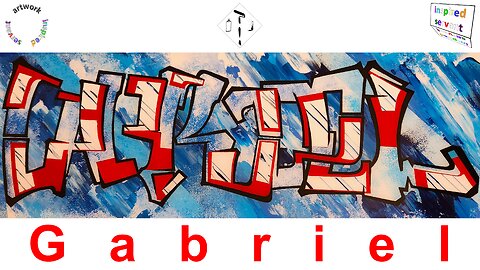 "GABRIEL" Graffiti on Canvas, Step by Step Process