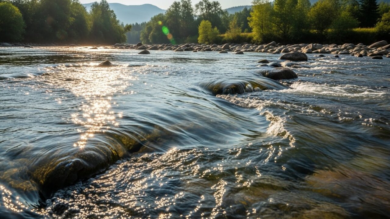 Jesus Meditating by a Waterfall – Relaxing 8K Nature Music with Message of Jesus
