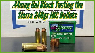 .44mag Sierra 240gr JHC, Ballistic Gel Block Test from 4 Different Barrel Lengths.