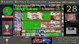 SimCity | SNES | 1991 | Build a Megalopolis + All Gifts | Retro Longplay | Episode 28