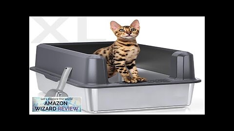 WoofiGo Enclosed Stainless Steel Cat Litter Box with Lid, XL Extra Large Review