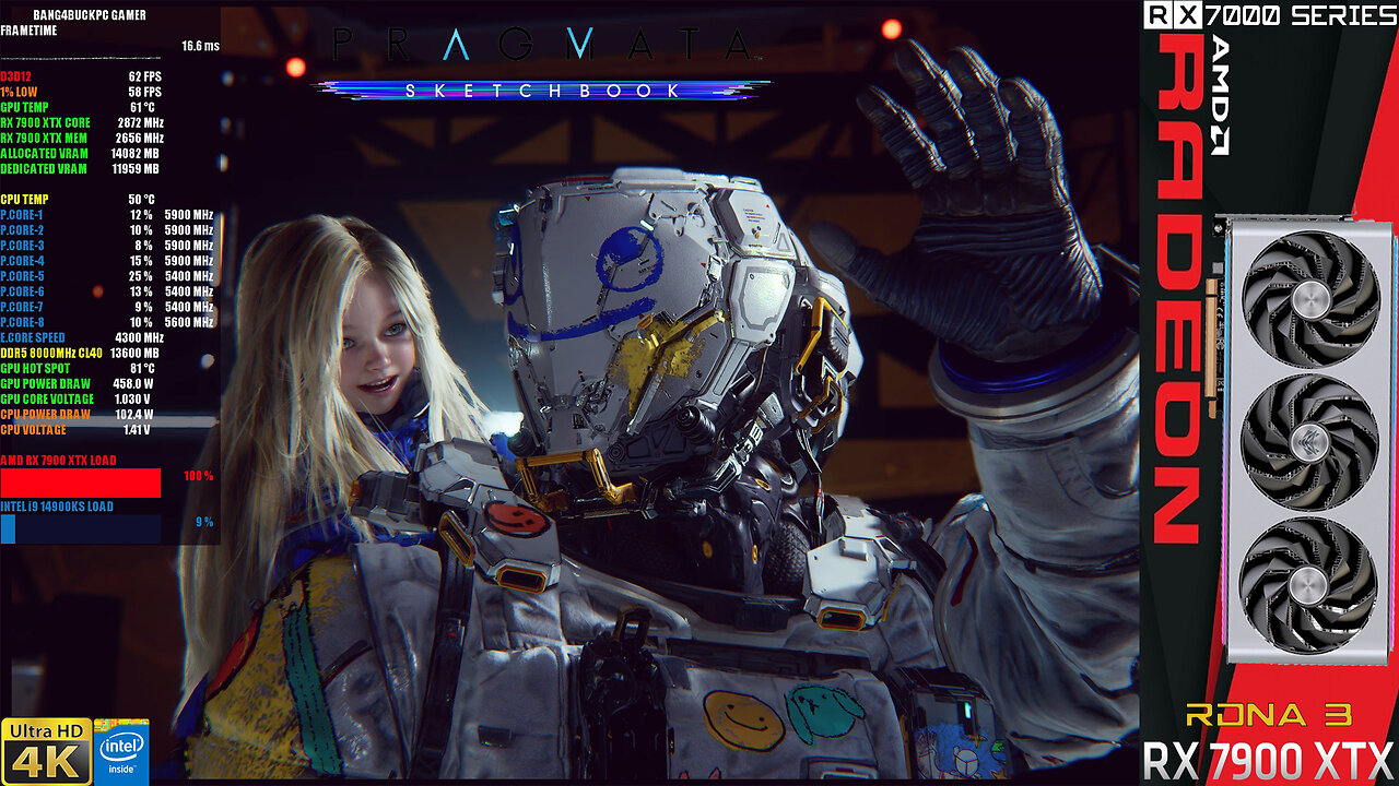 Pragmata Sketchbook -Demo, Ray Tracing, Max Settings 4K | RX 7900 XTX | 14900KS