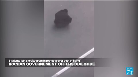 Iran's Tiananmen': Video of protester defying police in Iran goes viral.