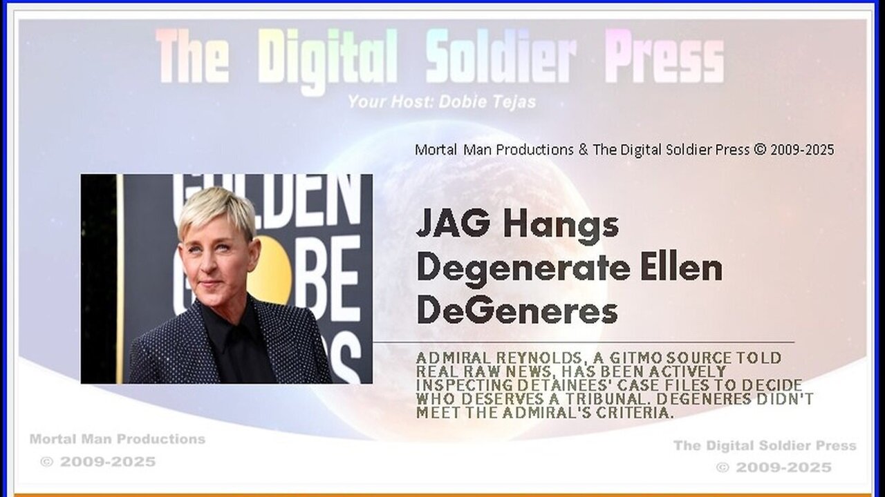 JAG Hangs Degenerate Ellen DeGeneres On February 10, 2025, At GITMO..