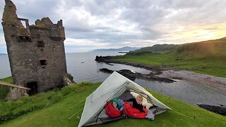 Camping in a 500 yr Old Castle in Scotland (Foraging, Hiking, & Fishing Catch Cook)
