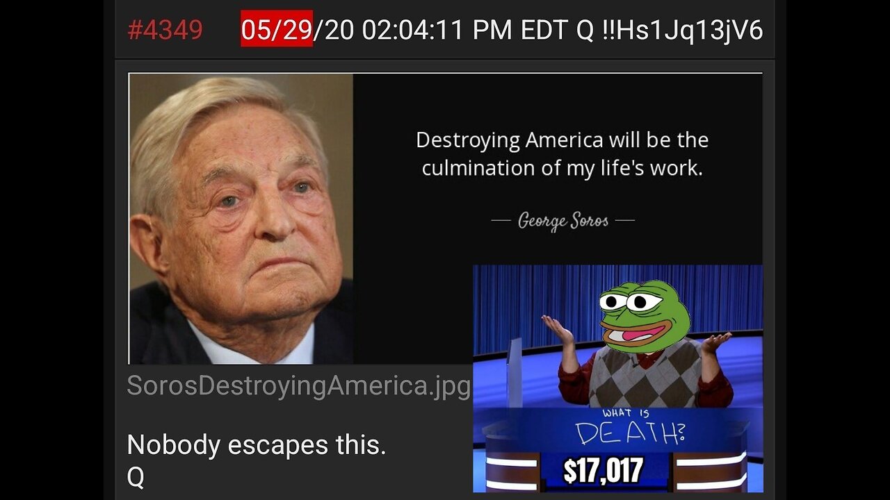 [Soros], Death, and Ascension Day