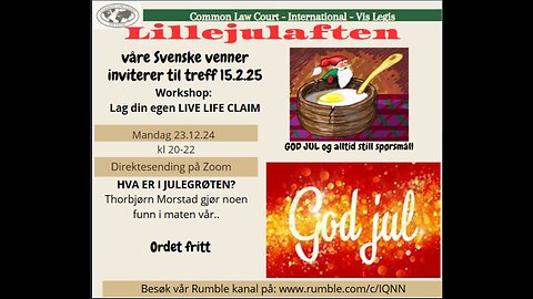 23.12.24: Lillejulaften om New Zealand, LLC, og Julegrøten