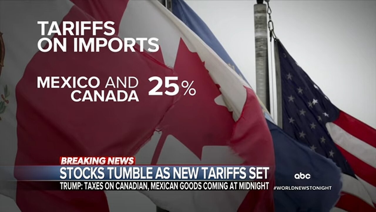 Stocks tumble as Trump says Canada, Mexico tariffs will take effect