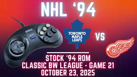 NHL '94 Fall Classic Gens BW - Maple Leafs (Len) at Red Wings (LeifErikson) {Genesis} Game 21