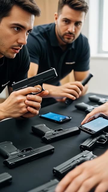 People Taking a Pictures of Glock 17 Gun With There iphone