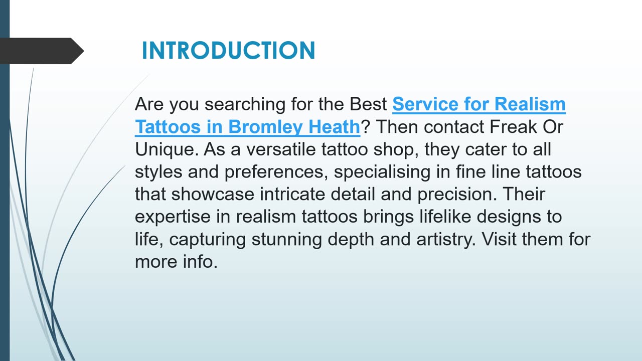 The Best Service for Realism Tattoos in Bromley Heath