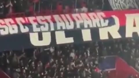 PSG Ultras chant support for Palestine - 22Jan2025