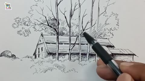 Scenery Art with Pen and Watercolor