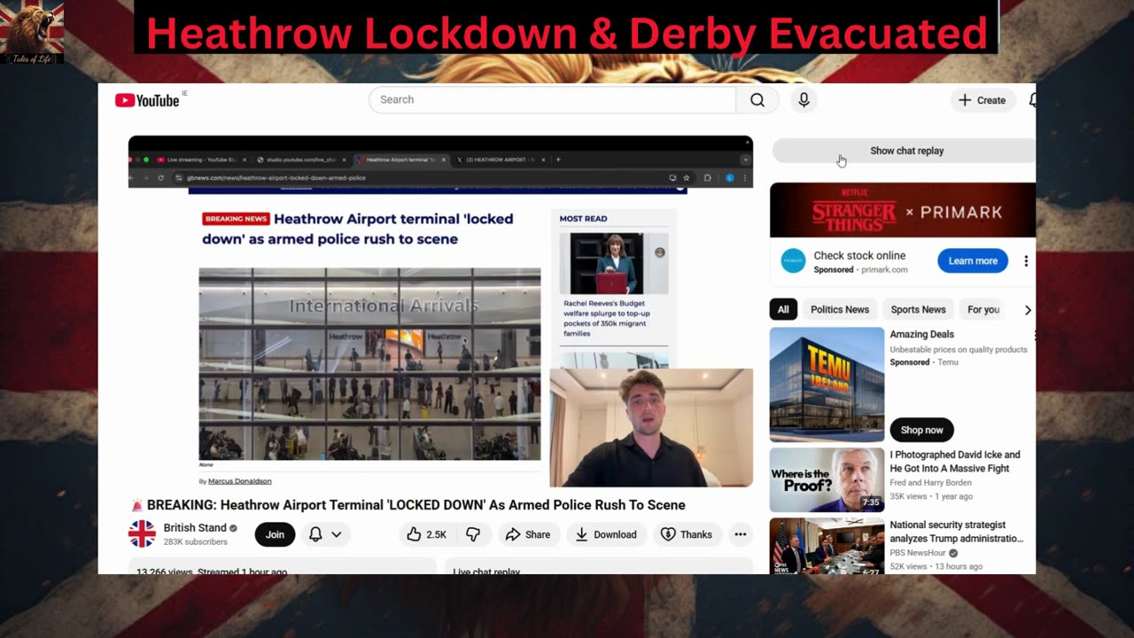 Heathrow Lockdown & Derby Evacuated