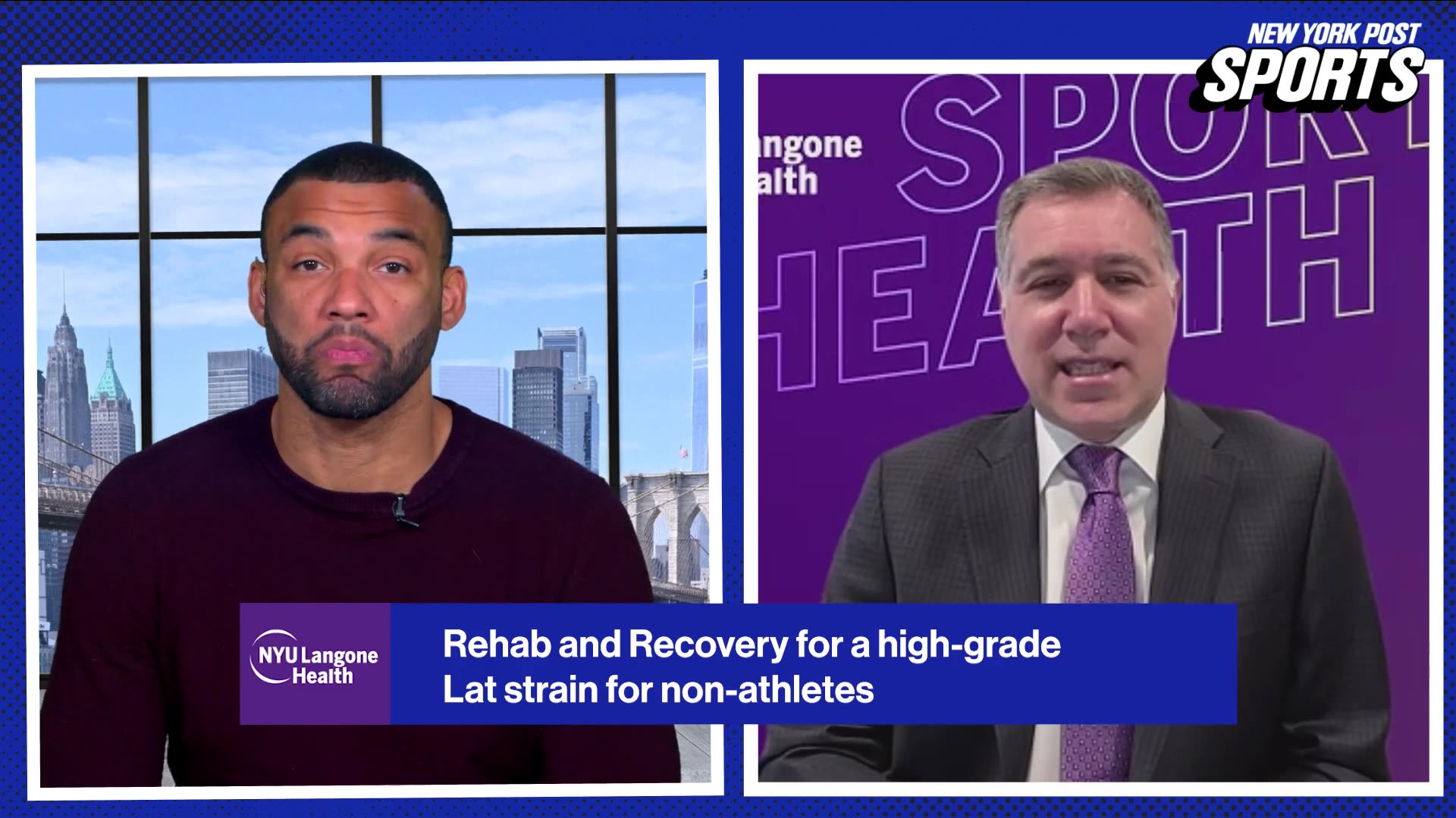 NYU Langone's Mark Harrison, MD, explains Luis Gil's recovery process from a high-grade right lat strain