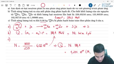 CHƯƠNG 4 BÀI 4 2 Dạng 2 Phản ứng phân hạch VDMH Câu 1 6