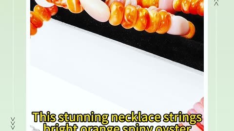 GN-20250225-01 This stunning necklace strings bright orange spiny oyster