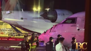 Delta planes collide, ripping off wing, while taxiing at LaGuardia