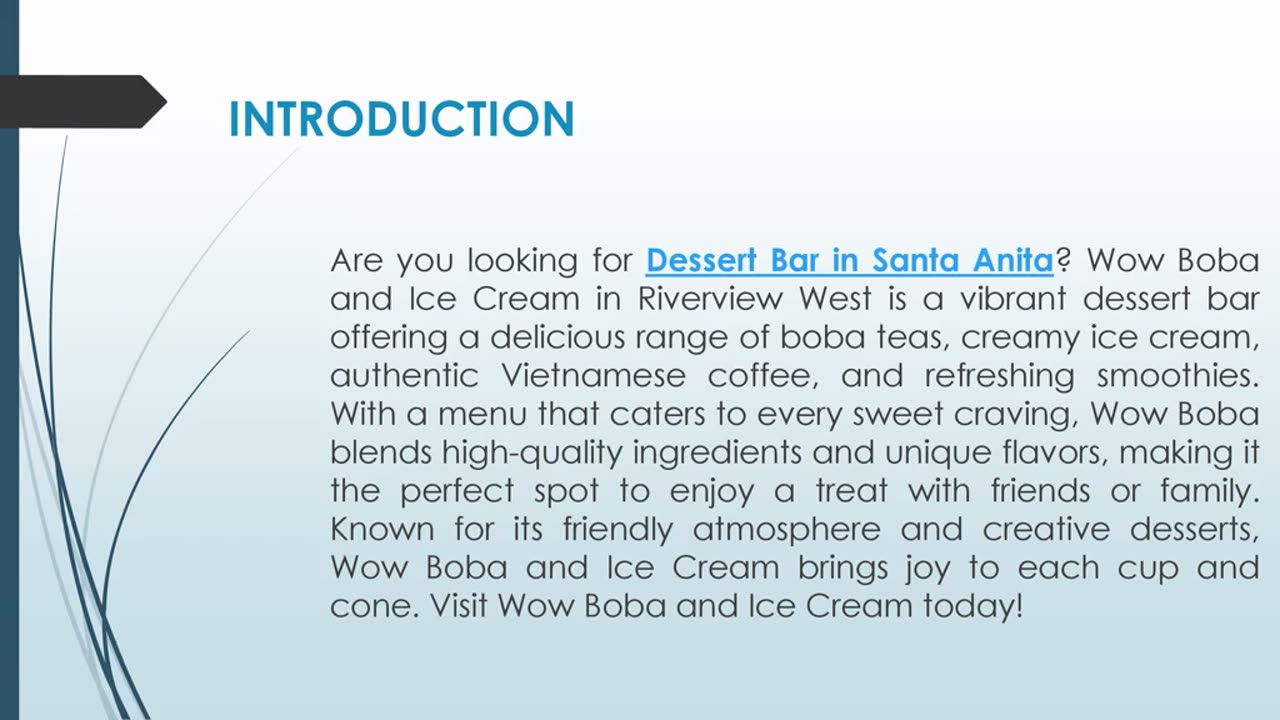 Are you looking for a Dessert Bar in Santa Anita?