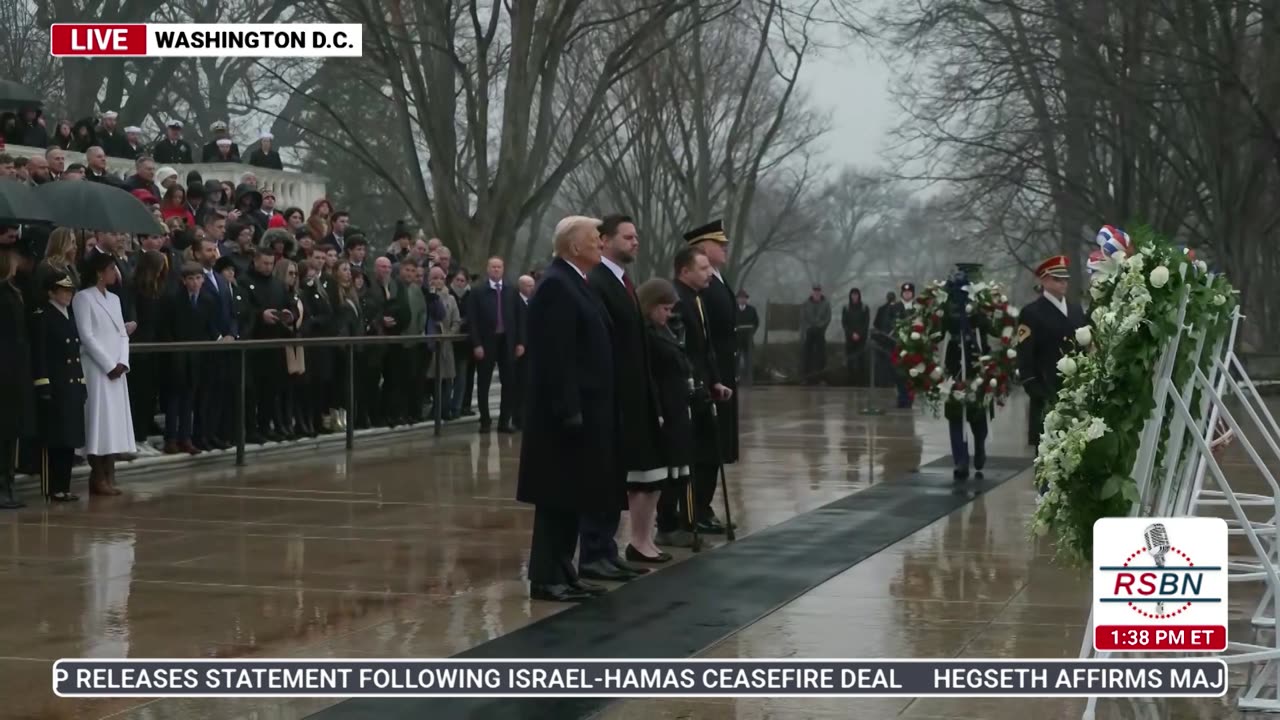 Pres. Donald J. Trump and VP JD Vance Visit the Tomb of the Unknown Soldier for a Moment of Silence