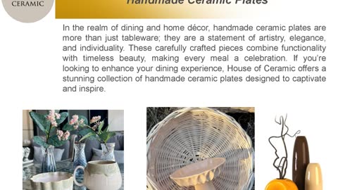 Elevate Your Dining Experience with Handmade Ceramic Plates