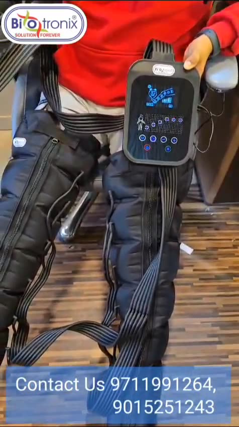 Air Compression Therapy Digital 6 Chamber Device with 2 Legs 1 Arm 1 Waist attachment