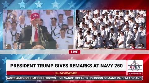 FULL REPLAY: President Trump Delivers Remarks at the Navy 250 Celebration - 10/5/25
