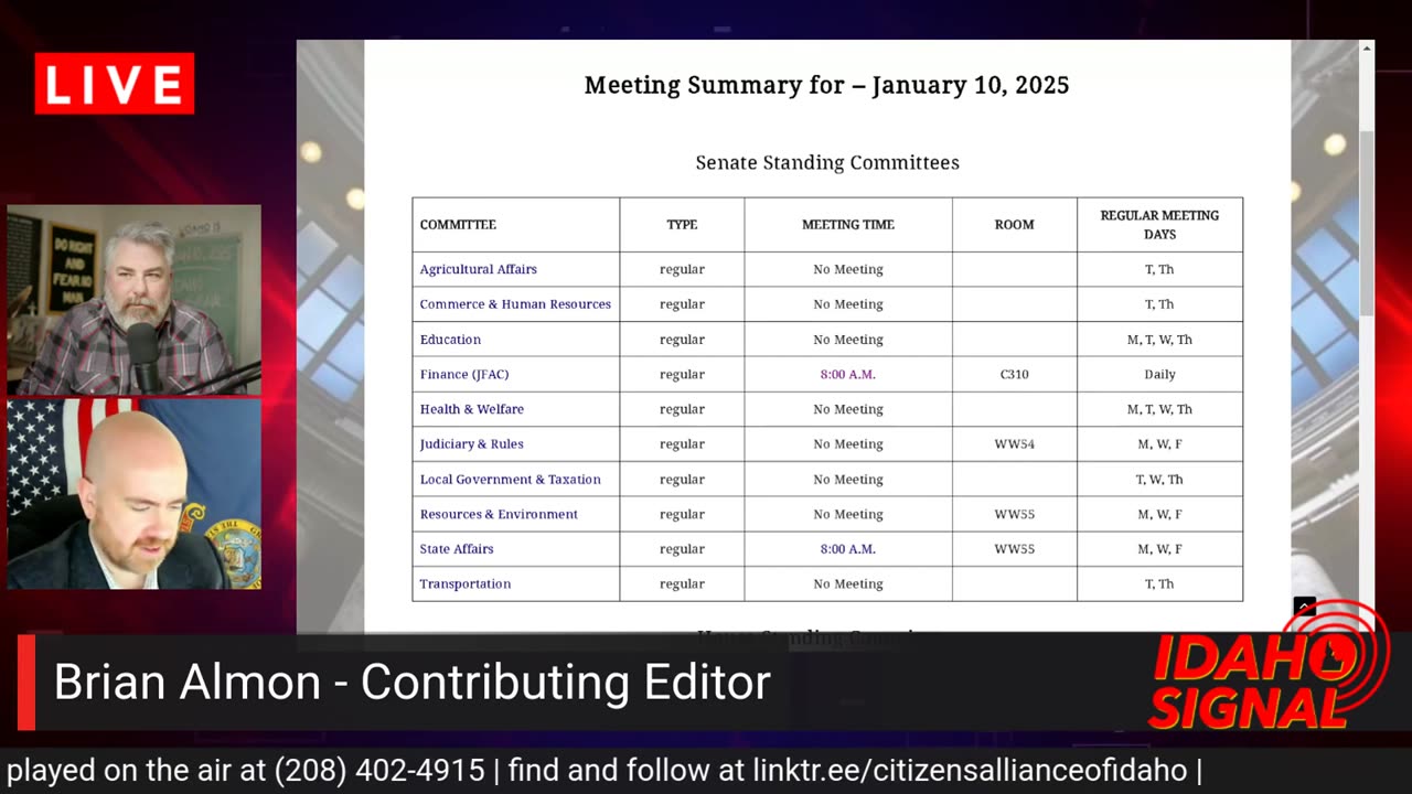 How to follow the legislative calendar and committee hearing.