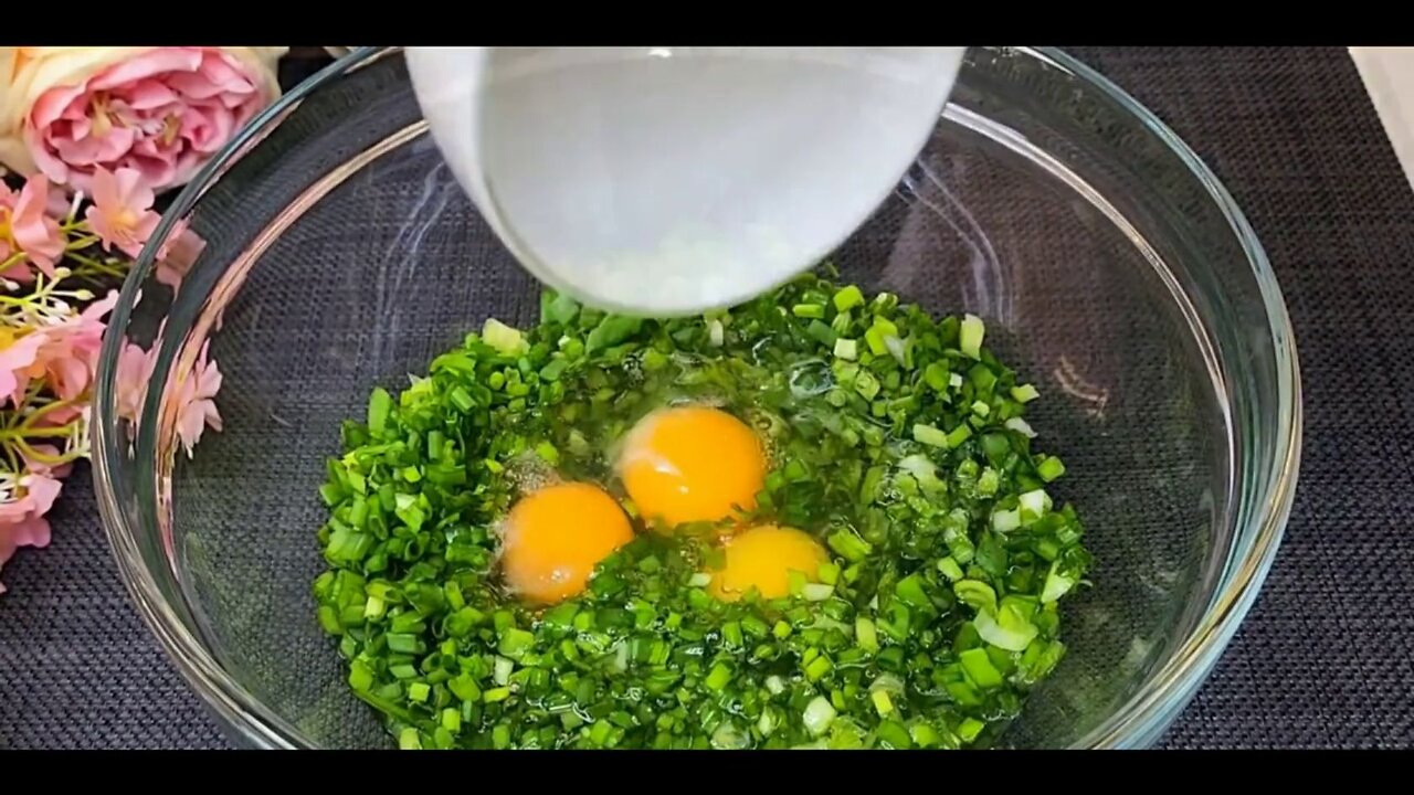 Whisk green onions with an egg, and you'll be delighted with the results! Deliciousness for pennies!