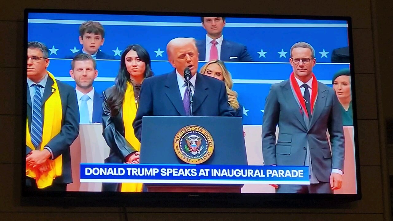 Trump speaking at Inaugural Parade about Biden Pardons