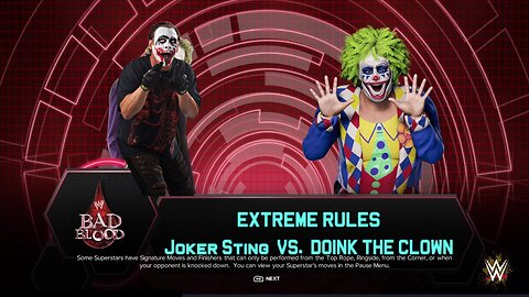 WWE 2k24 ExtremeRules Joker Sting vs Doink the Clown