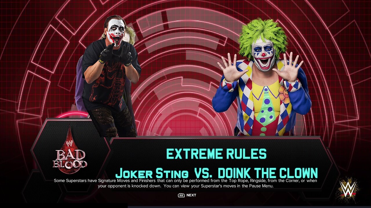 WWE 2k24 ExtremeRules Joker Sting vs Doink the Clown