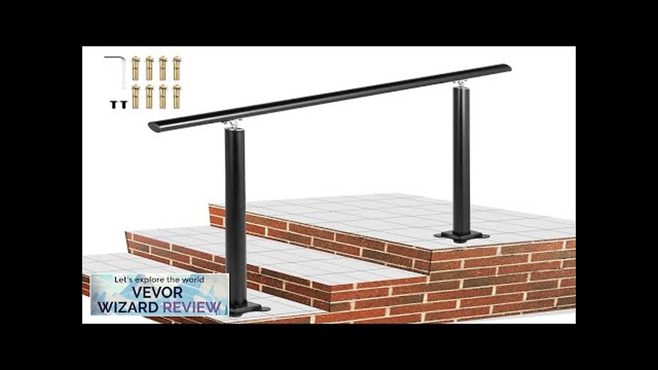 VEVOR Outdoor Stair Railing Kit 3 FT Handrails 1-3 Steps Adjustable Angle Review