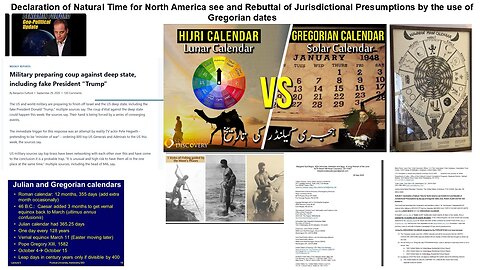 Declaration of Natural Time for N America & Rebuttal of Jurisdictional Presumptions/Gregorian DATES