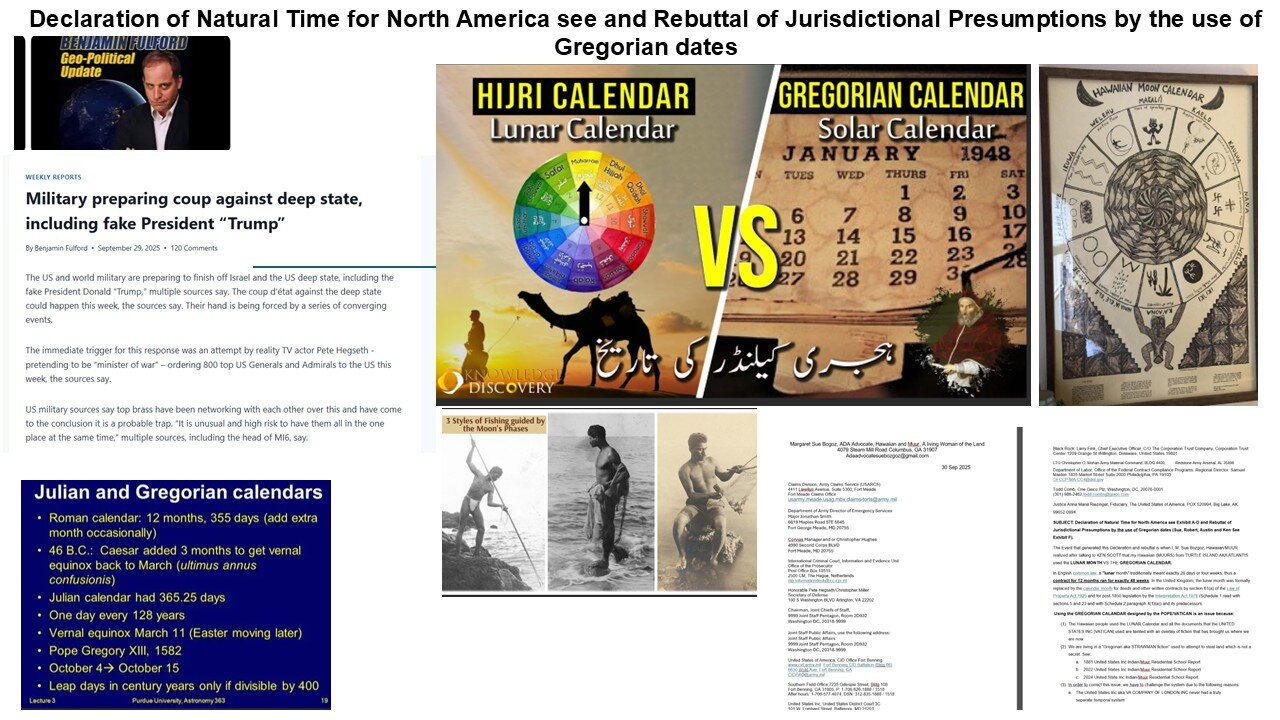 Declaration of Natural Time for N America & Rebuttal of Jurisdictional Presumptions/Gregorian DATES