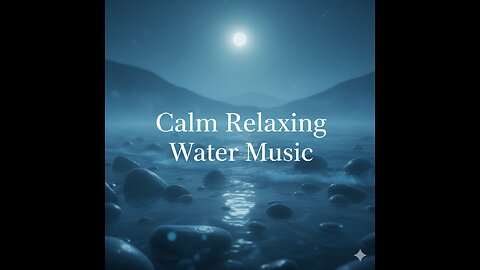 A peaceful night scene with gentle water reflections under soft moonlight
