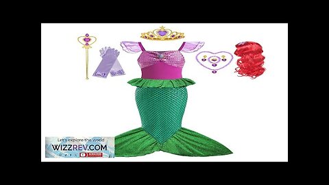 Disney Princess Mermaid Ariel Costume For Girls Kids Cosplay Children Carnival Birthday Review