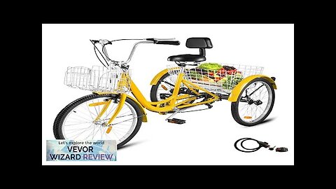 24" Adult Tricycle 3-Wheel 7 Speed Bicycle Trike Double Basket 330LBS Bike Review