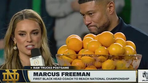 Woke Reporter asks Notre Dame head coach Marcus Freeman about being Black after Orange Bowl victory