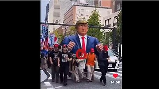 JAPAN'S TRUMP PARADE! Carrying US FLAGS, and Playing Trump's Speech