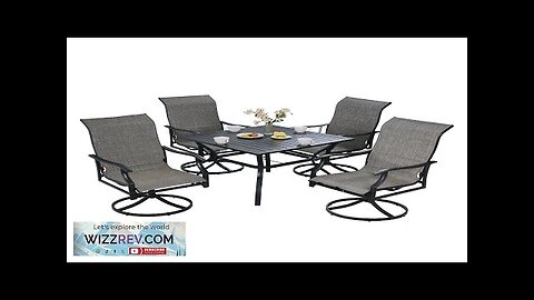 VEVOR 5 Pieces Patio Dining Set Outdoor Furniture Table and Swivel Chairs Review