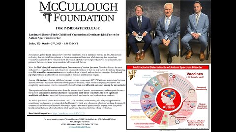McCullough™ Foundation Report on Determinants of Autism Rocks HHS as Vaccine Concerns Escalate