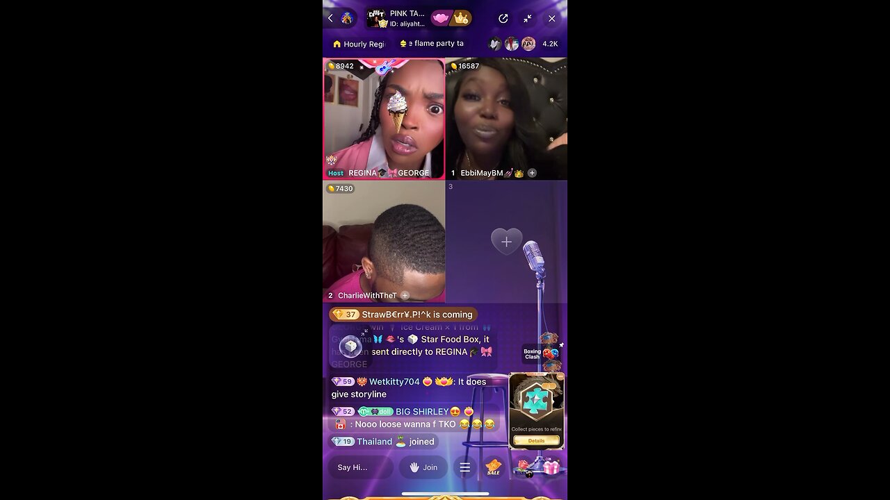 THE PINK TABLE TALK NEW TALK SHOW HOSTED BY LIYAH DA DOLL CHARLI AND EBBI MAY BIGO LIVE